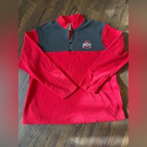 Pro Edge Scarlet and Gray Ohio State Quarter Zip Pullover